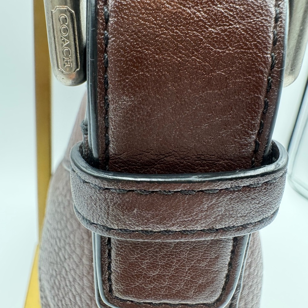 Auth Coach Y2K East West Pebbled Leather Soho Crossbody Handbag Brown F12321 - Picture 12 of 16